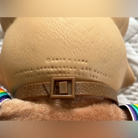 VINTAGE 1985 CABBAGE PATCH KOOSAS CAT WITH ORIGINAL TAG RAINBOW ROMPER & COLLAR - Picture 6 of 10